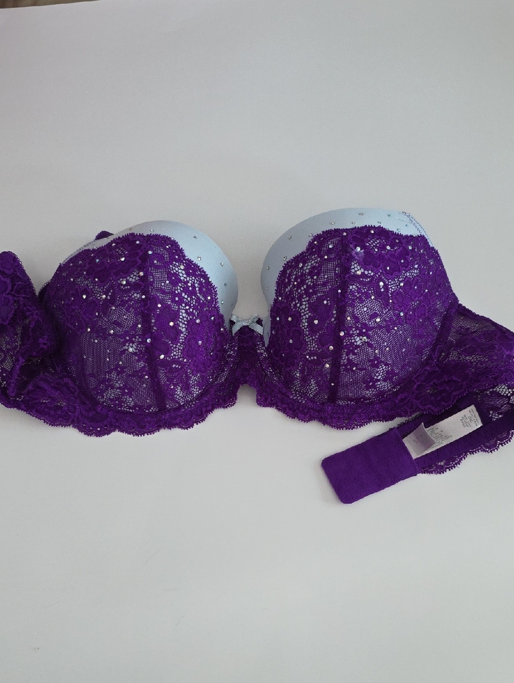Victoria's Secret Purple Lace Sequin Push-Up Bra
